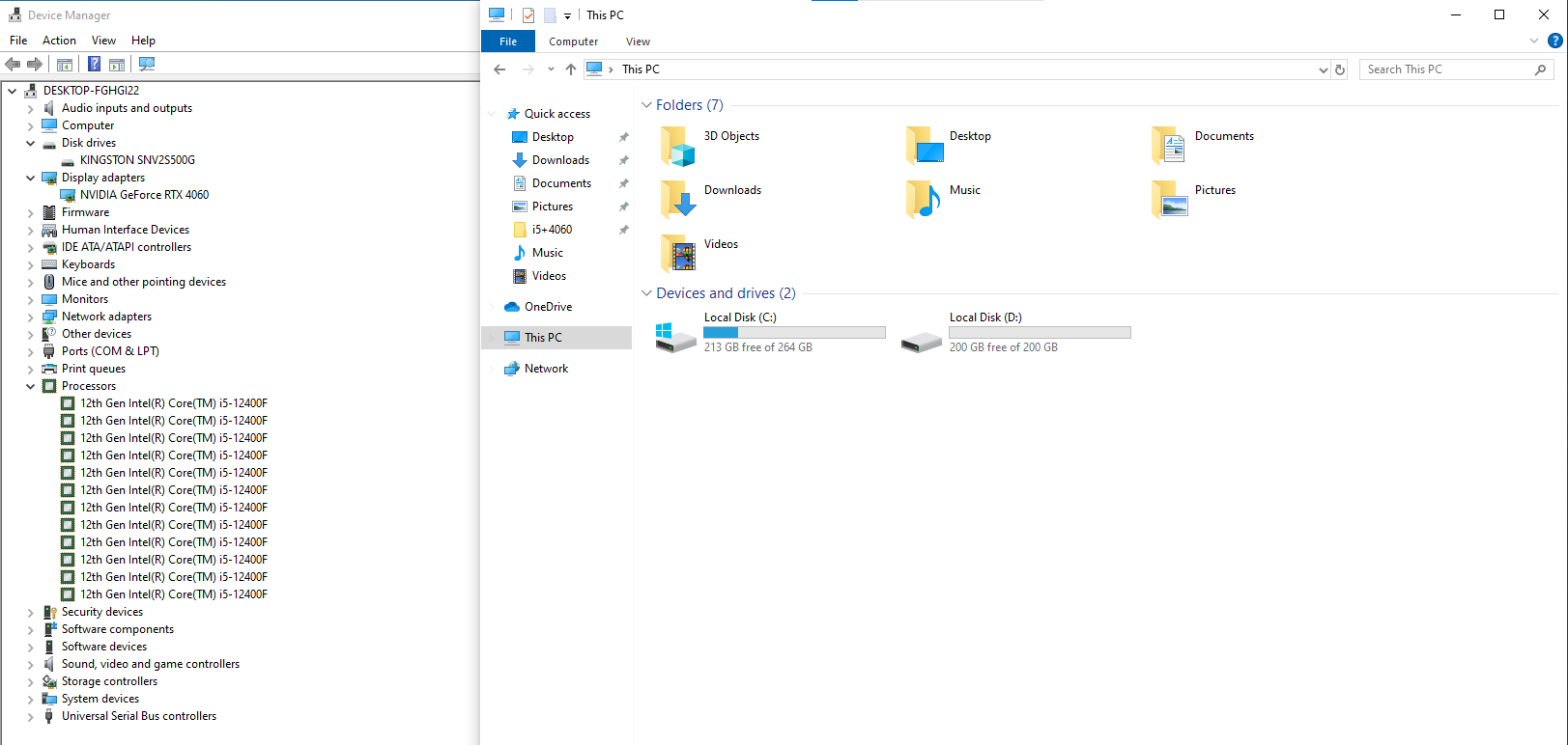 PC ประกอบ Core i5-12400F/RTX 4060 8GB/Ram16GB/SSD M.2 500GB