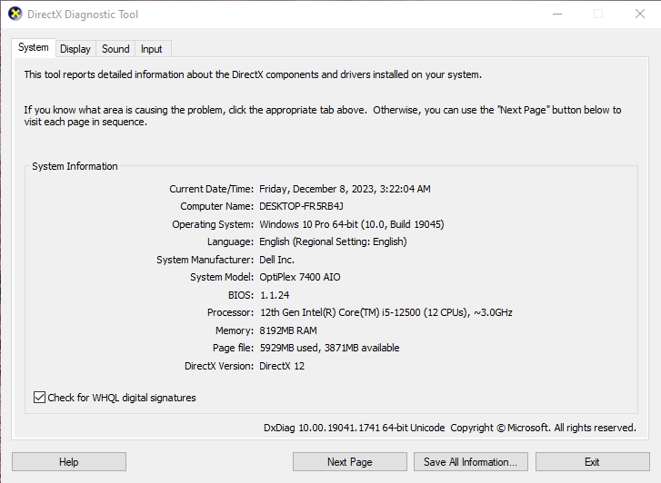 All-In-One DELL OPTIPLEX 7400 i5-12500 8GB 256 SSD+1TB SSD