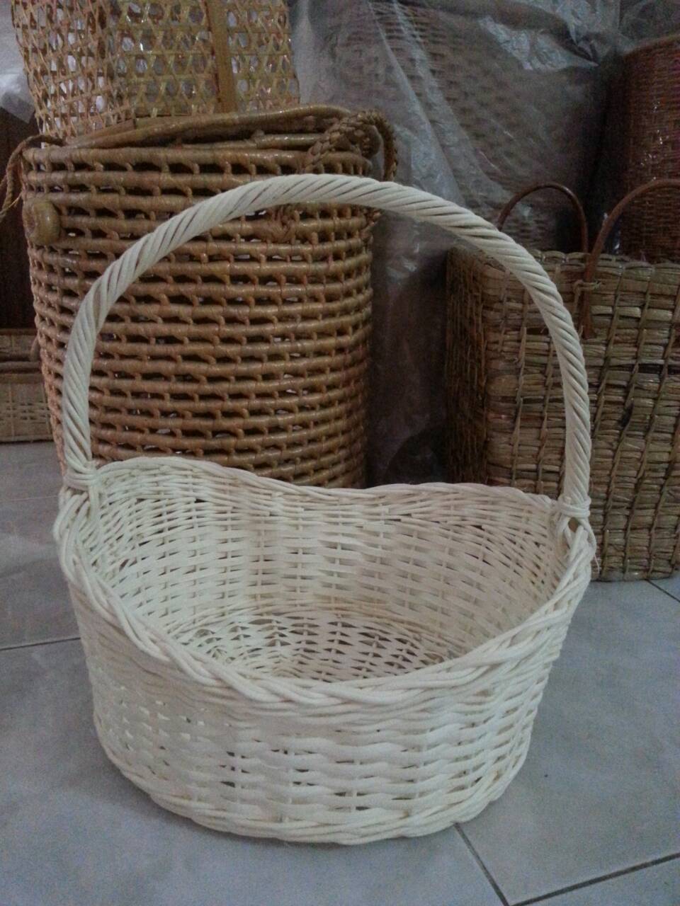 กระเช้าหวาย ตะกร้าหวาย กระเช้าปีใหม่ ลายกก