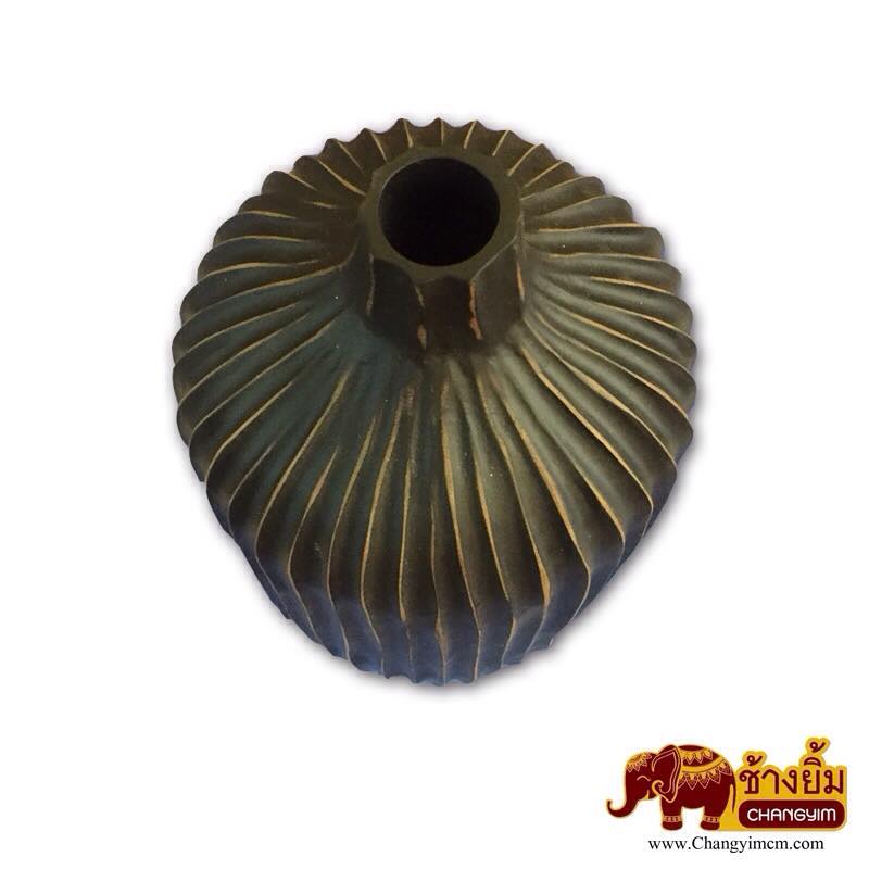 แจกันขูดบวบ ( สีดำด้าน )