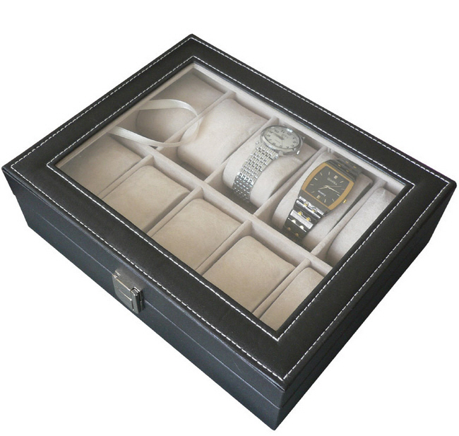 กล่องใส่นาฬิกา10 เรือนฝากระจก,กล่องใส่นาฬิกา