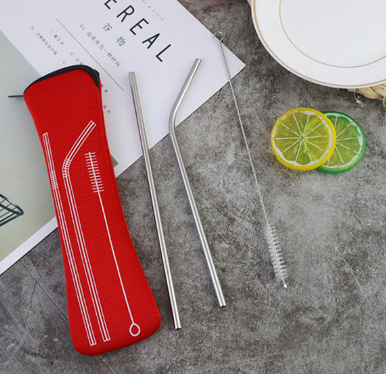 ชุดหลอดสแตนเลส,หลอดพับได้,หลอดพกพา,ชุดหลอดสแตนเลส+แปรง,หลอดสแตนเลส