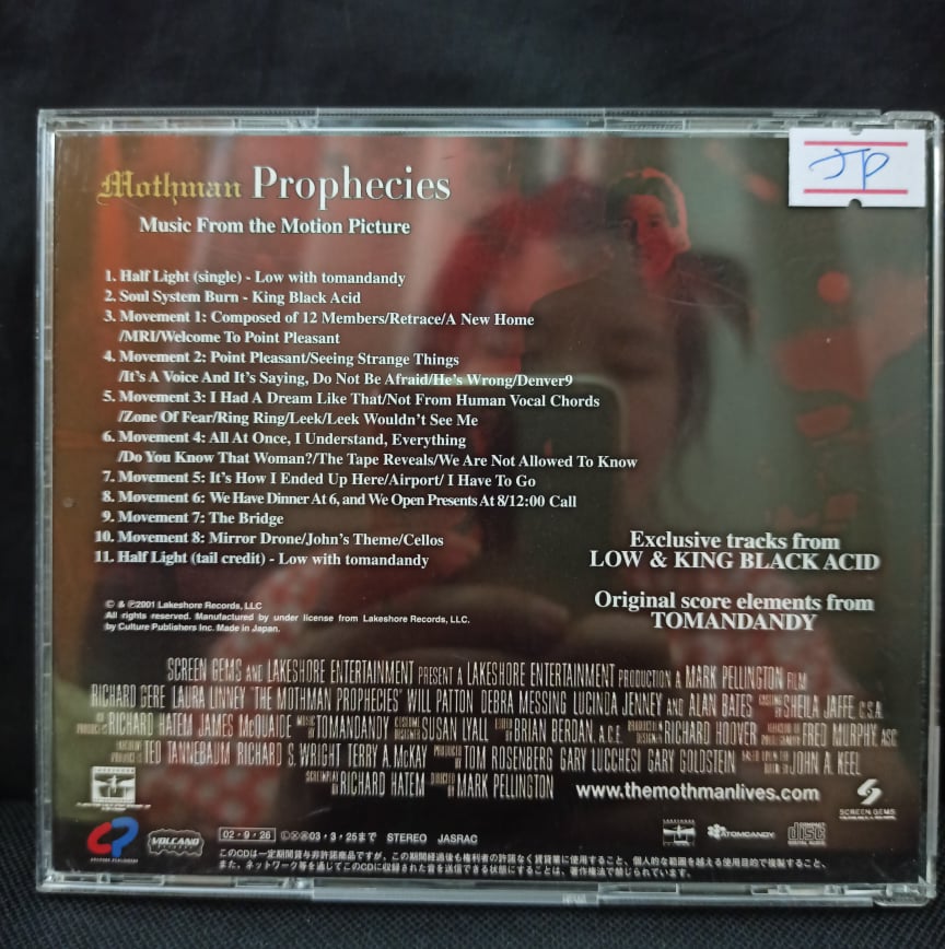Various – The Mothman Prophecies - Music From The Motion Picture / JAPAN / แผ่นสวย / มี Obi