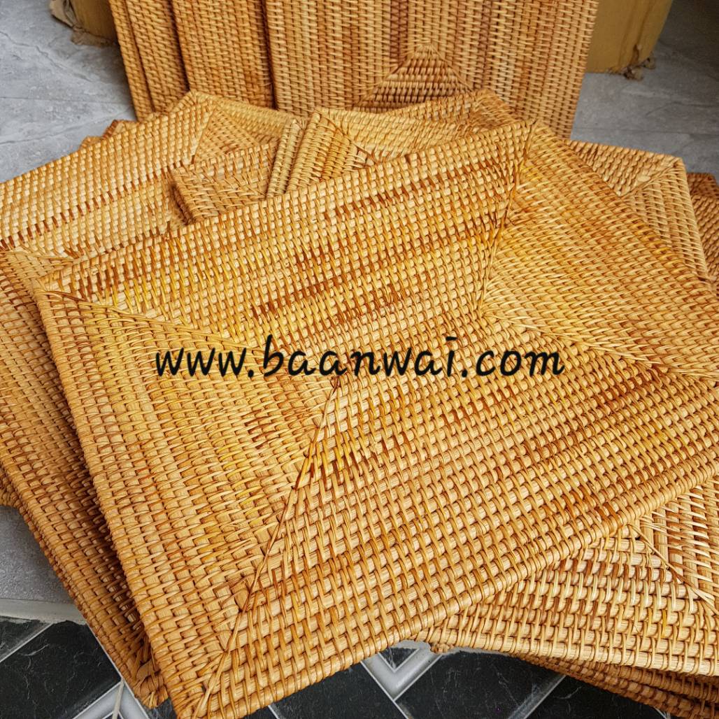 แผ่นรองจานหวายทรงเหลี่ยม