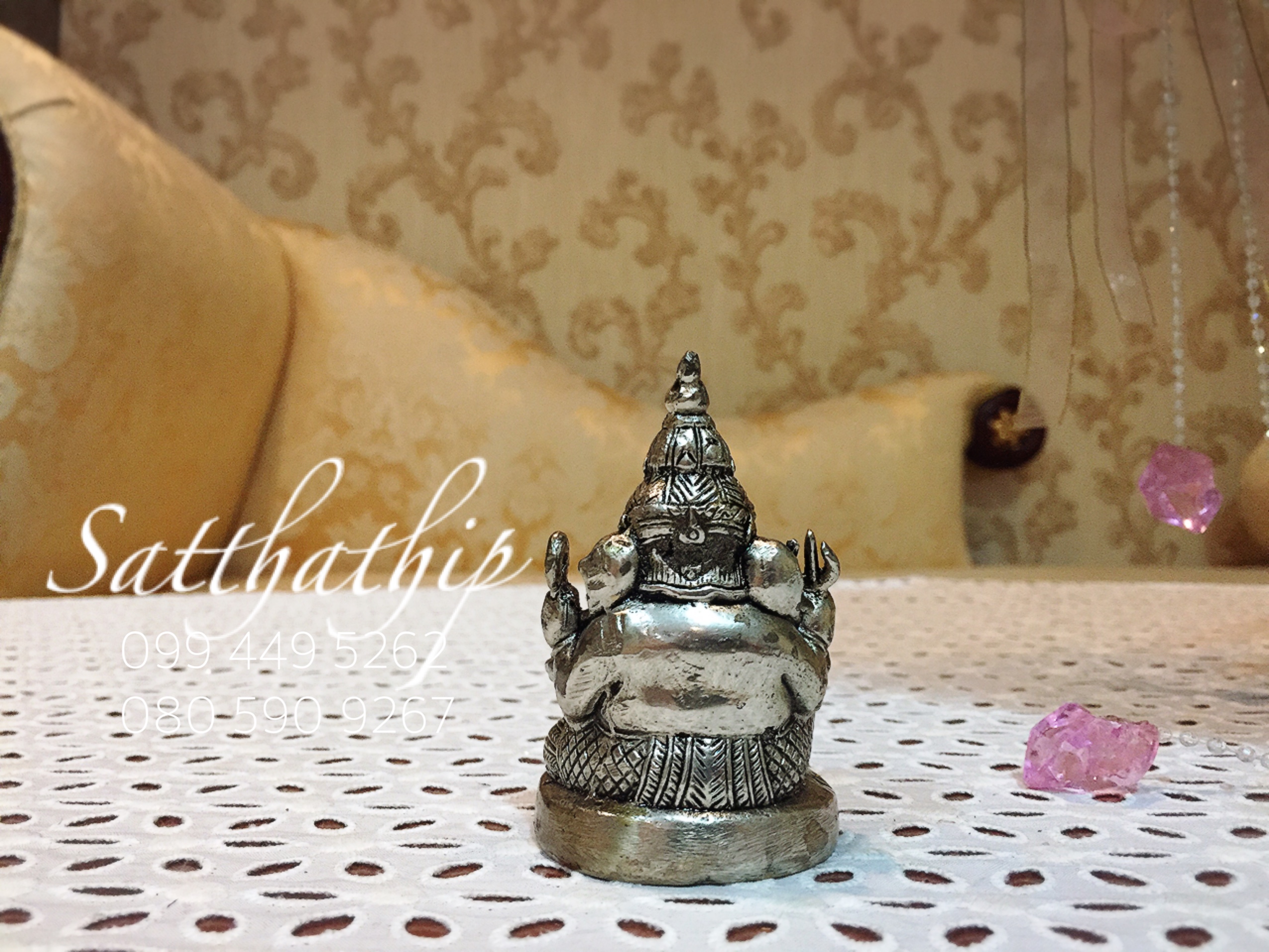 พระพิฆเนศปาง พระรีนาโมจัน คณปติ (ทองเหลือง ชุบเงิน) - Ganesha: Lord of Success