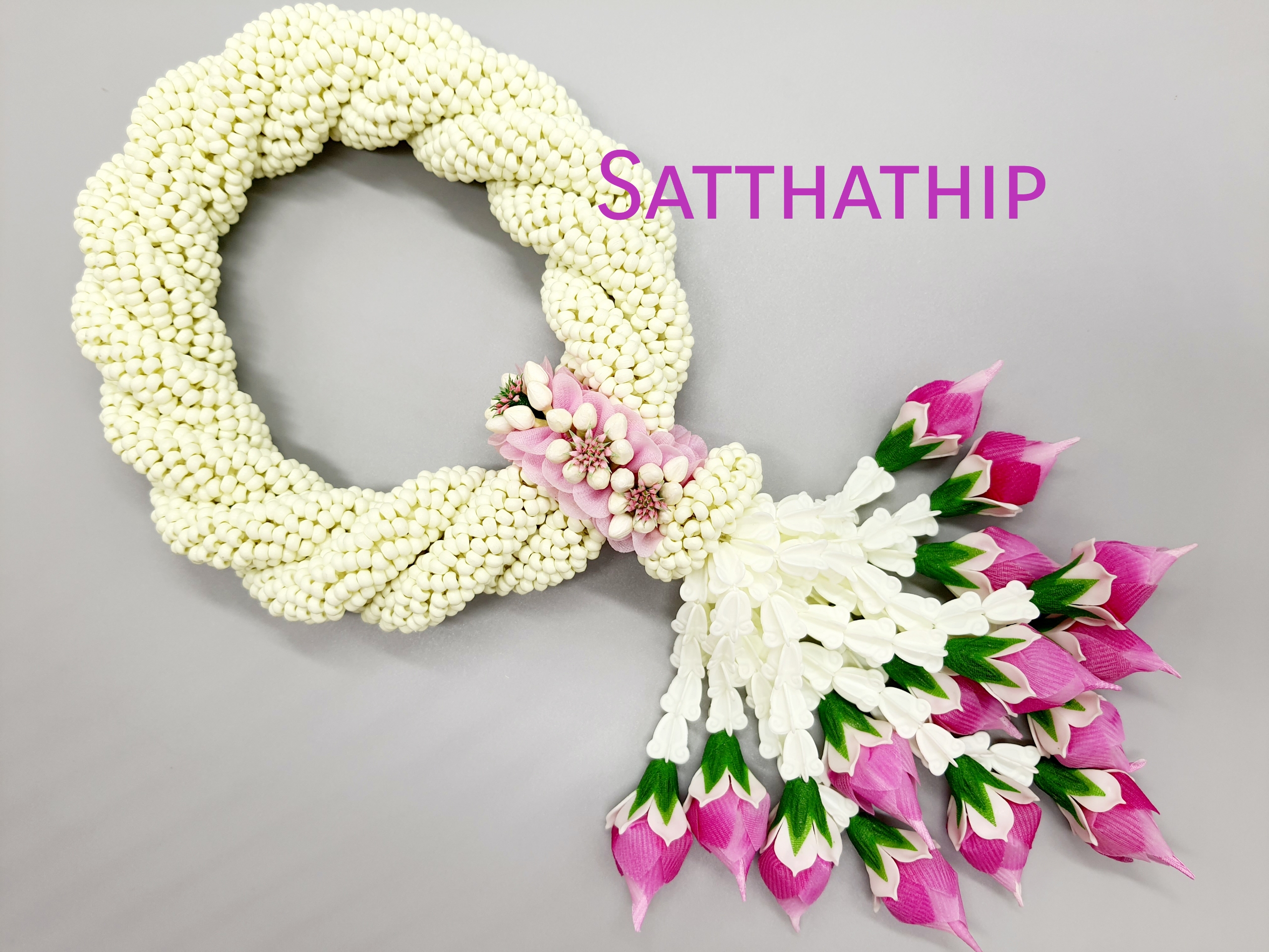 พวงมาลัยดอกรัก - พวงมาลัยดอกรักเกลียว - พวงมาลัยดอกรักเกลียวประดิษฐ์