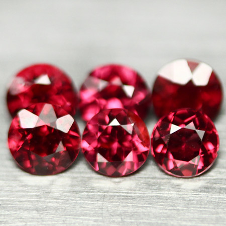 พลอยโรโดไรท์ (Rhodolite) 3.67 กะรัต 6 ชิ้น