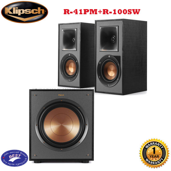 Klipsch R-41PM POWERED SPEAKERS + R-100SW 10 Powered Subwoofe