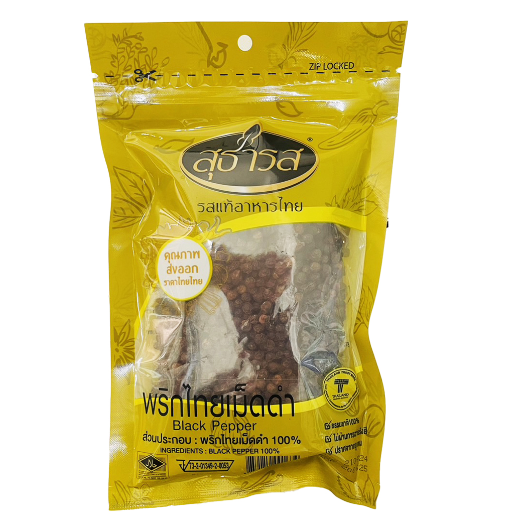 พริกไทยดำเม็ด สุธารส 100 กรัม Sutharos Black Pepper Corn 100 g. (05-8529)
