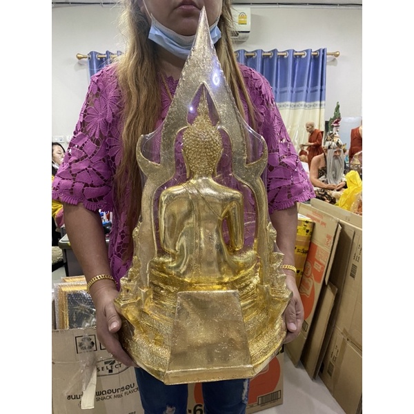 พระพุทธชินราช ปิดทองเคองค์ใหญ่ สูง23นิ้ว กว้าง15นิ้ว