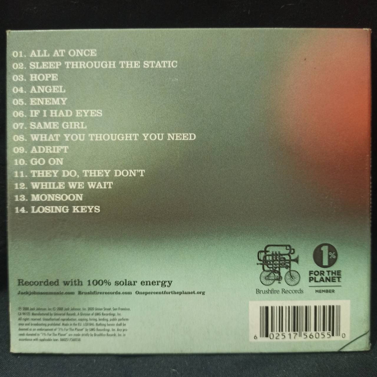 Jack Johnson – Sleep Through The Static / EU / แผ่นเป็นรอย