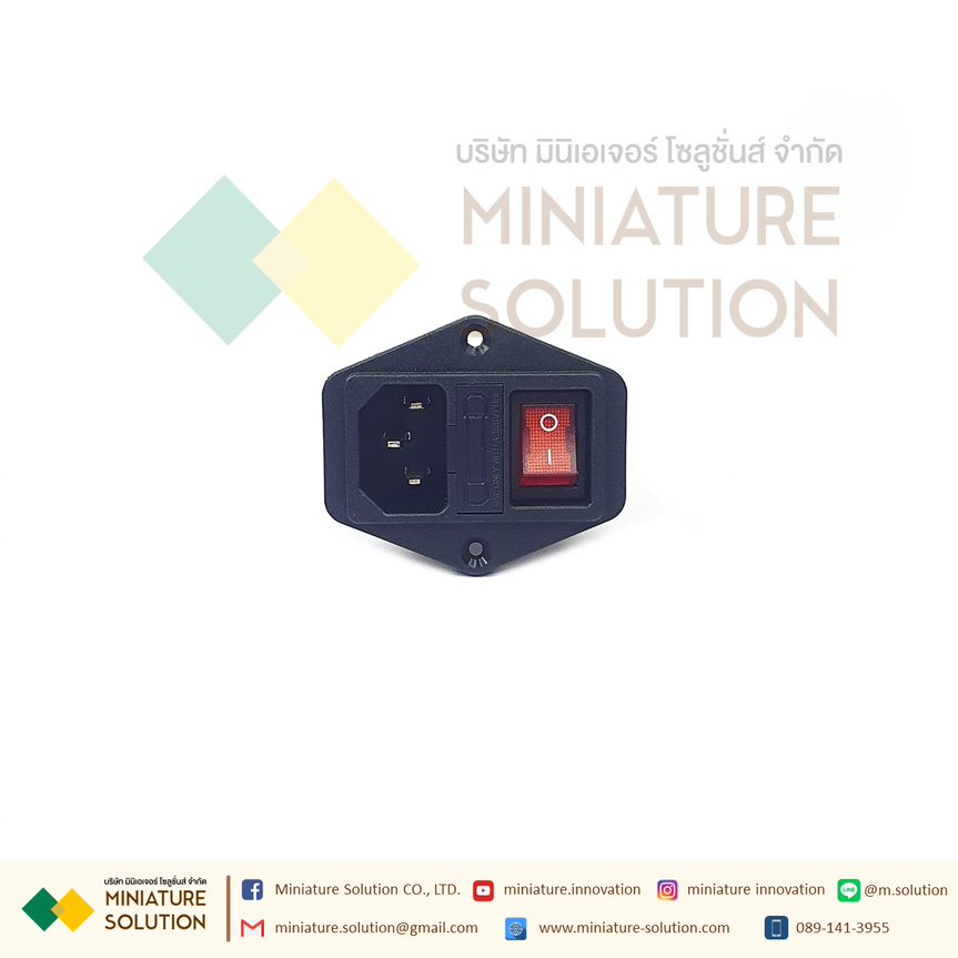 Power Line EMI Filter AC 250V 10A กรองสัญญาณ (CW2B-10A-T) Male Socket