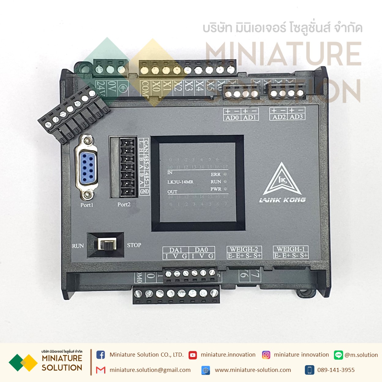 PLC LK3U-14MR-4AD-2DA MITSU GXWork + 4NTC Ch