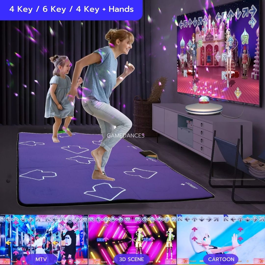 แผ่นเกมเต้นคู่ไร้สาย พร้อมโมชั่นจอย ต่อ HDMI TV รุ่นใหม่ล่าสุดเพิ่ม MV เพลงเต้นได้ ภาพสวยคมชัดเล่นสนุก