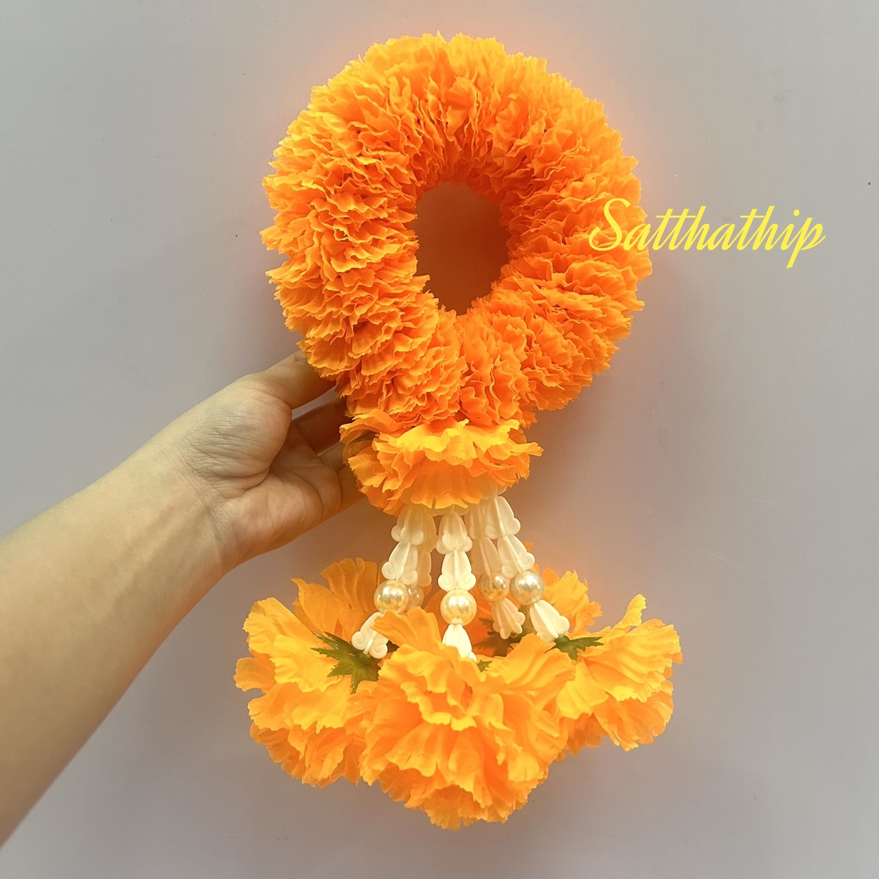 พวงมาลัยผ้า - พวงมาลัยดอกดาวเรืองผ้า - พวงมาลัยดอกดาวเรือง ประดิษฐ์ - พวงมาลัยถวายศาลพระภูมิ