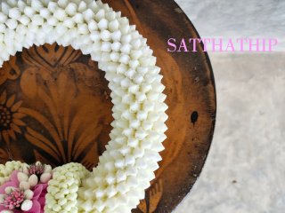 พวงมาลัยดอกพุด - พวงมาลัยดอกพุดประดิษฐ์ - พวงมาลัยประดิษฐ์