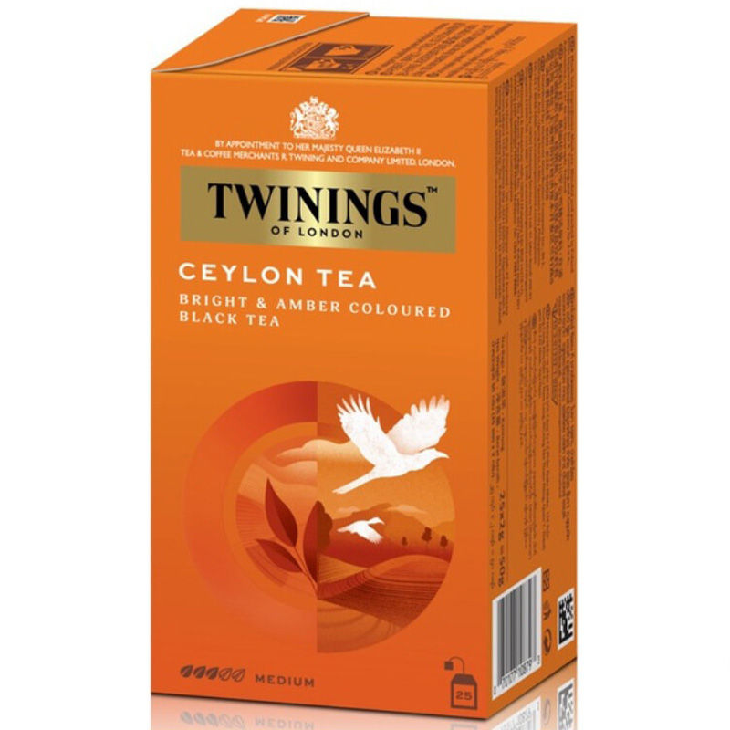 ชาทไวนิงส์ ไฟเนส ซีลอน ชนิดซอง 50 กรัม (2กรัมx25 ซอง) Twinings Finest Ceylon Tea 2gx25 bags (05-7640)