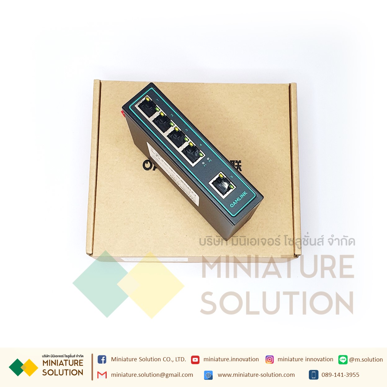 Oamlink สวิตซ์ฮับเกรดอุตสาหกรรม เกาะราง 12-56VDC Industrial Grade Switch 5 Port 100M Gigabit DIN-rail Ethernet high-temperature CE FE มาตรฐาน (OAM-6000-35-5TX)