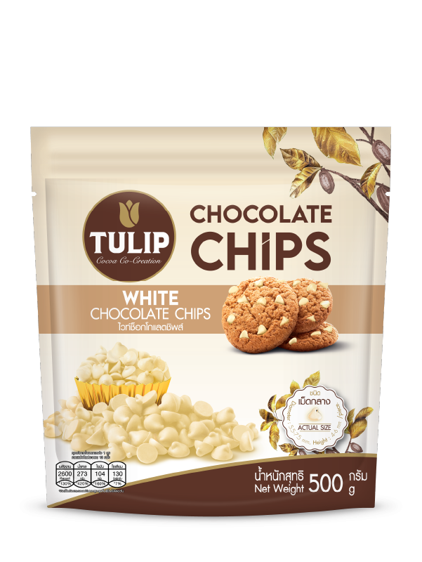 ช็อคโกแลต Tulip White Chips Compound (M) 500 g. (05-3675)