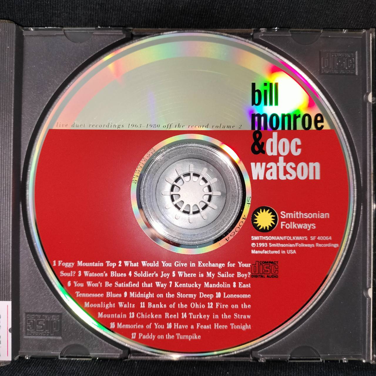 Bill Monroe & Doc Watson – Live Duet Recordings 1963-1980 (Off The Record, Vol. 2) / USA / ปกมีจุดเหลือง / แผ่นดี