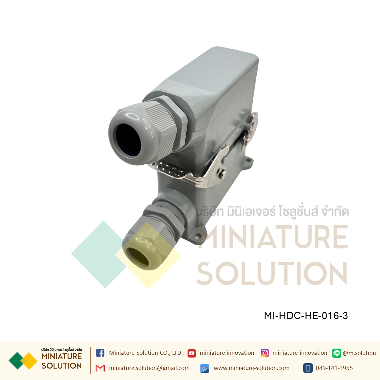 ปลั๊กเชื่อมต่อใช้สำหรับงานหนัก Heavy Duty Connectors Power แบบขันสกรู16A 500V HDC-HE-4/6/10/16/20/24/32/48 3 ช่อง