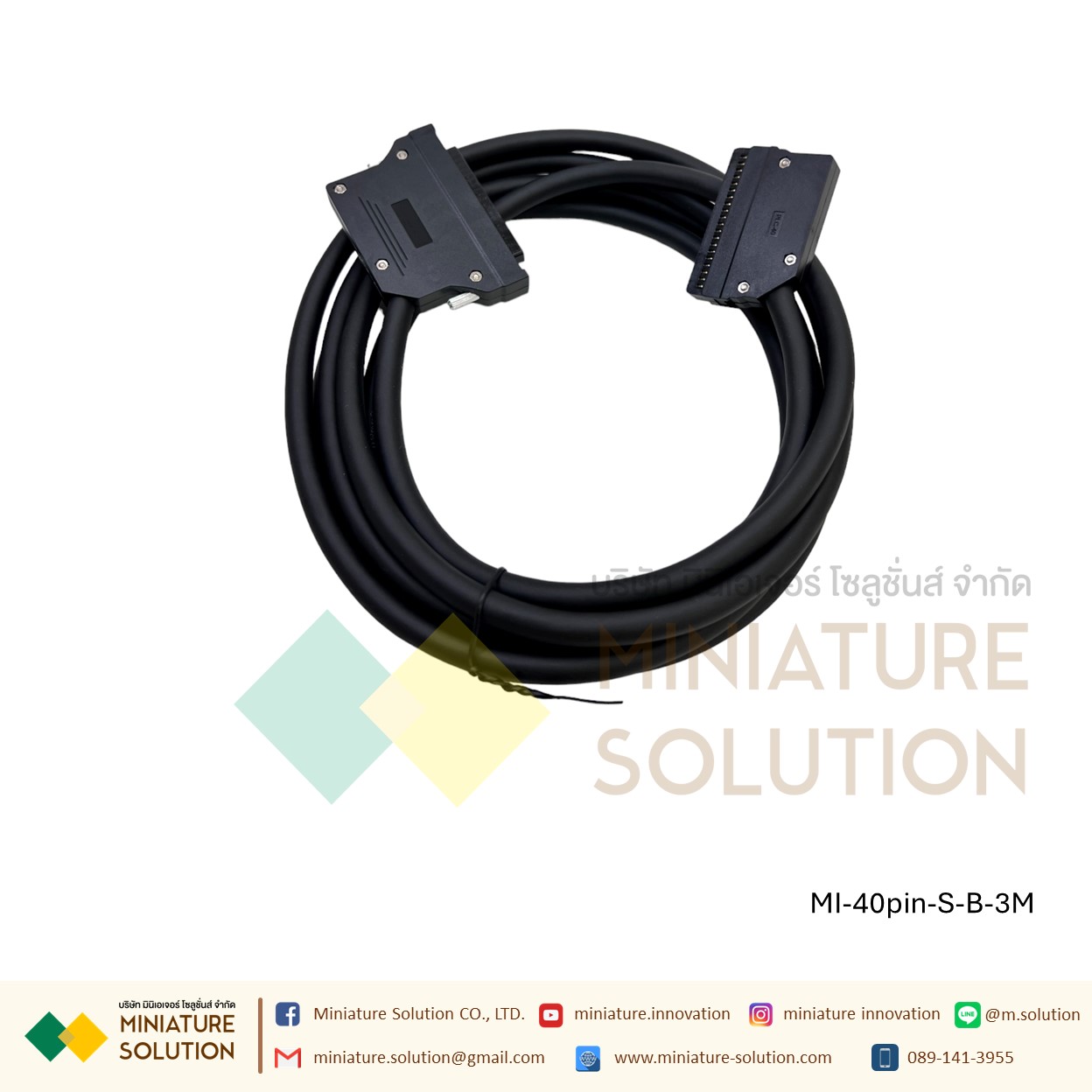 Mitsubishi Q/L/R 40-pin I/O signal PLC terminal block module สาย CONNECTOR ของ PLC การ์ด 32 I/O ได้หลายยี่ห้อ MITSUBISHI, OMRON, PANSONIC, DELTA, KEYENCE 40 PIN (สาย Screw to buckle/Buckle to buckle 3 meters) TZQBX