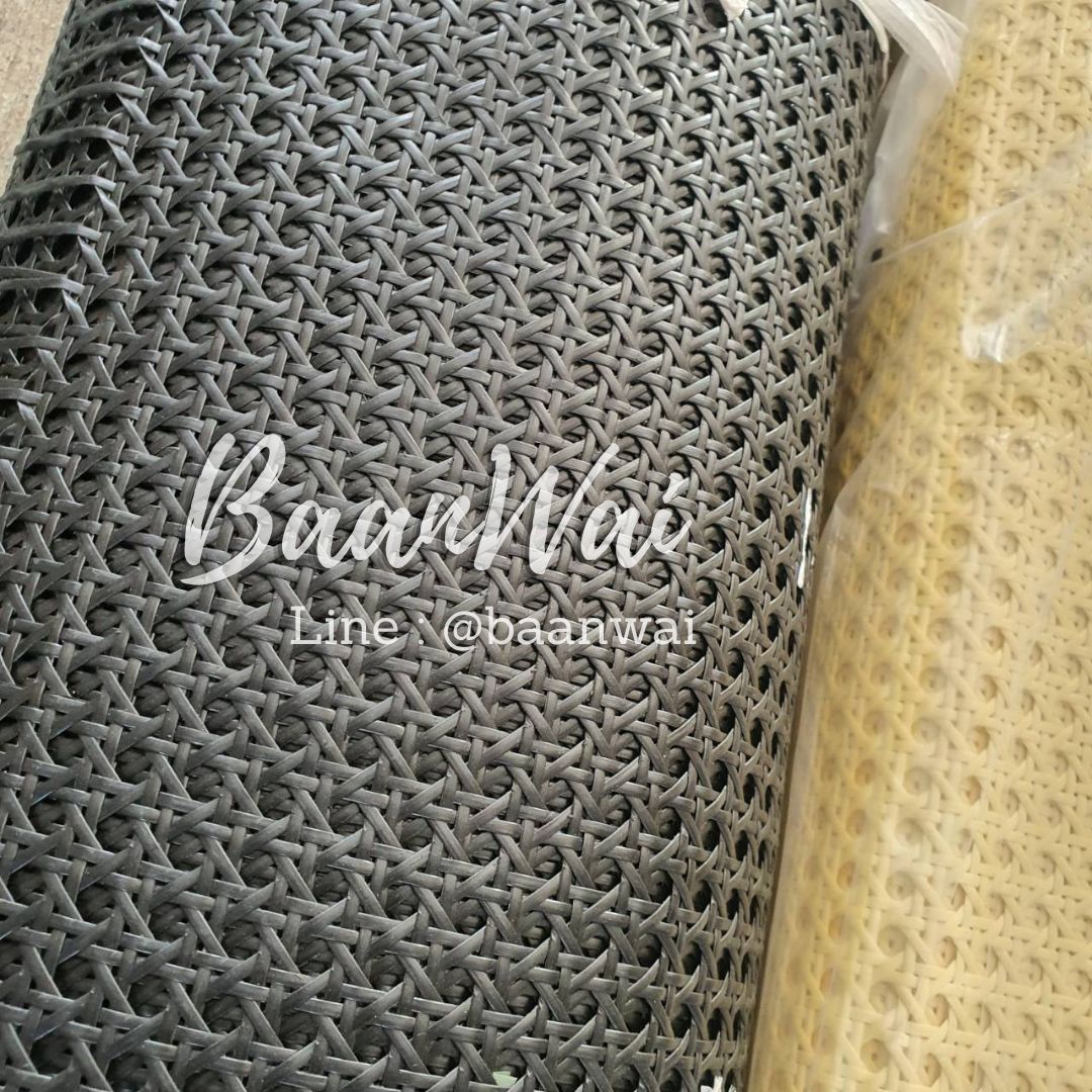 แผ่นหวายสาน หวายเทียม GH-222 PVC (สีดำ) (สั่งสินค้า Line:@baanwai) GH-222 PVC