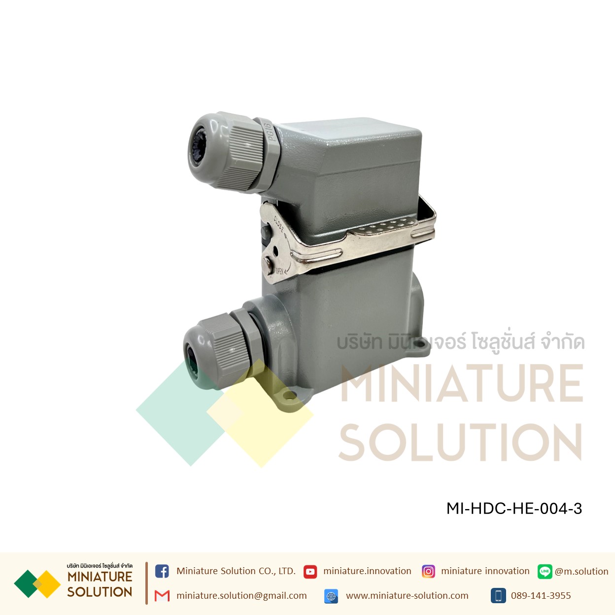 ปลั๊กเชื่อมต่อใช้สำหรับงานหนัก Heavy Duty Connectors Power แบบขันสกรู16A 500V HDC-HE-4/6/10/16/20/24/32/48 3 ช่อง