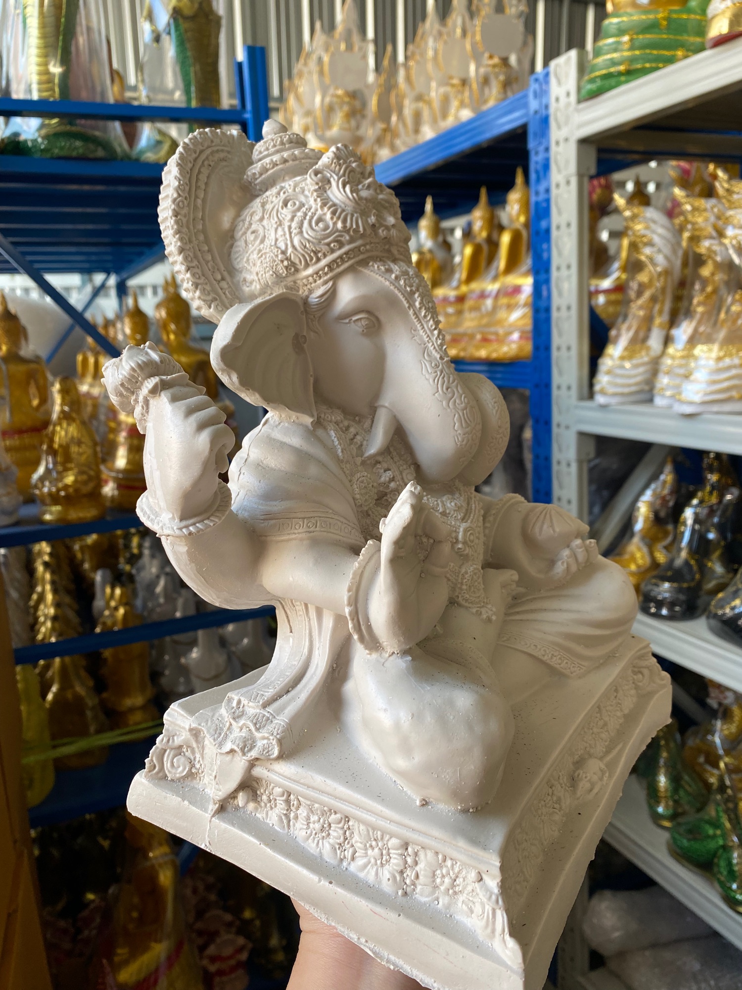 พระพิฆเนศ องค์ดิบ ปางเศรษฐี สูง14นิ้ว กว้าง 9 นิ้ว สำหรับทำสีเอง