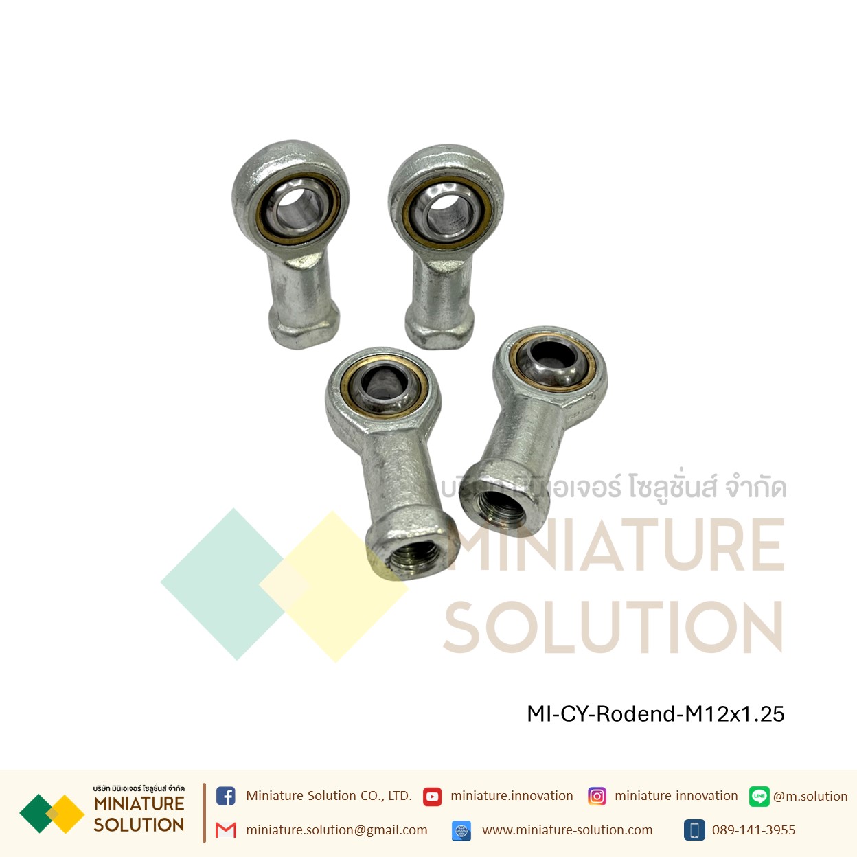 ลูกปืนตาเหลือก Mini Air Cylinder Female Thread Fisheye ก้านเชื่อมต่อแบริ่ง M5x0.8 M6x1 M8x1.25 M10x1.25 M12x1.25 M14x1.5M16x1.5 M18x1.5 M20x1.5 M27x2