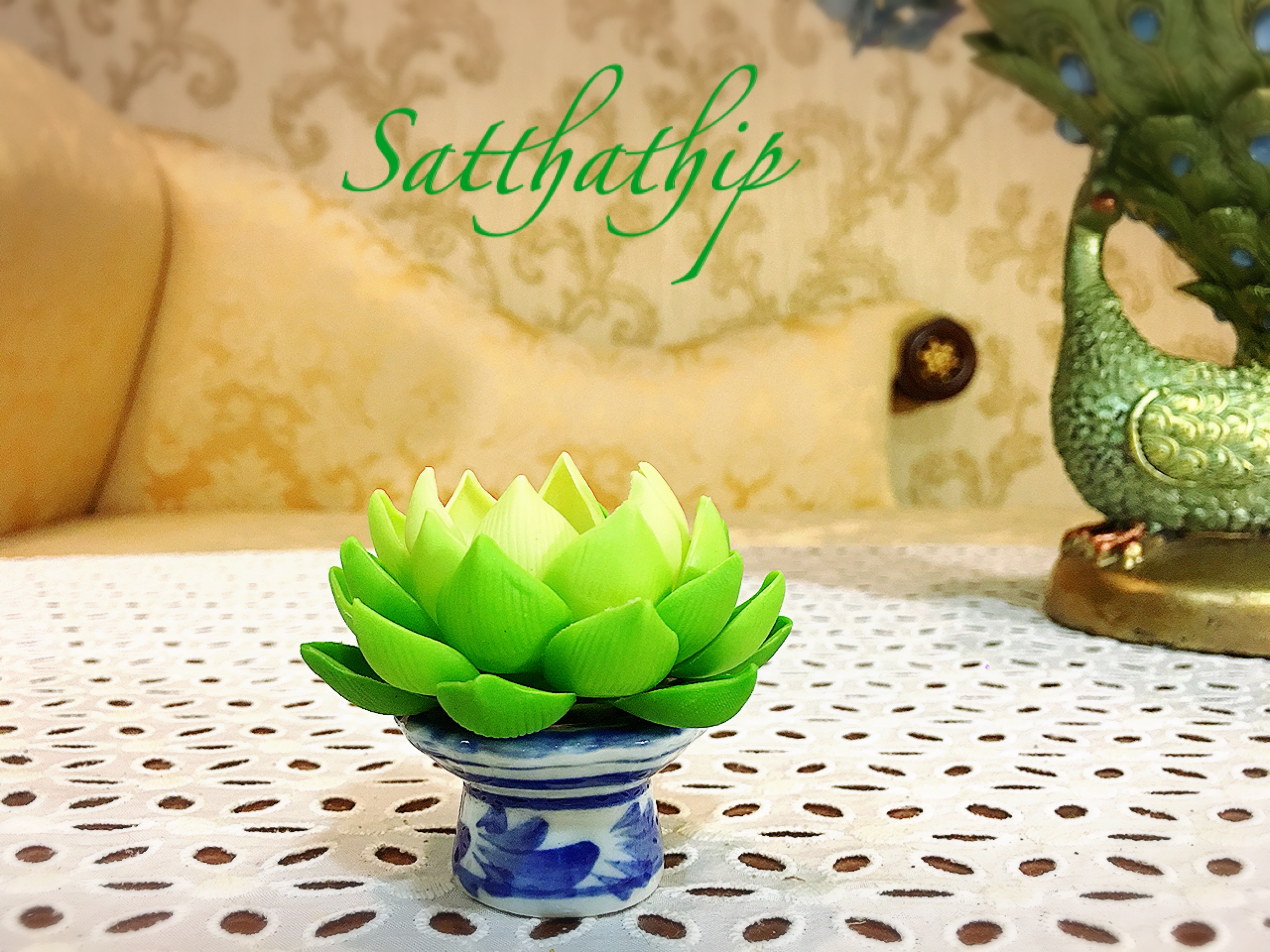ถาดบัว ประดิษฐ์จากดิน/ ฐานบัว ประดิษฐ์จากดิน/ ถาดบัว-Lotus Tray