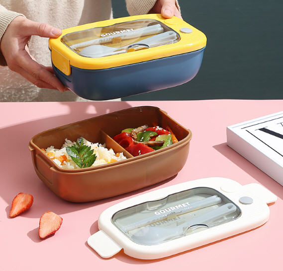 กล่องข้าว,กล่องใส่ข้าวพลาสติก,กล่องใส่ข้าวพร้อมช้อนตะเกียบ