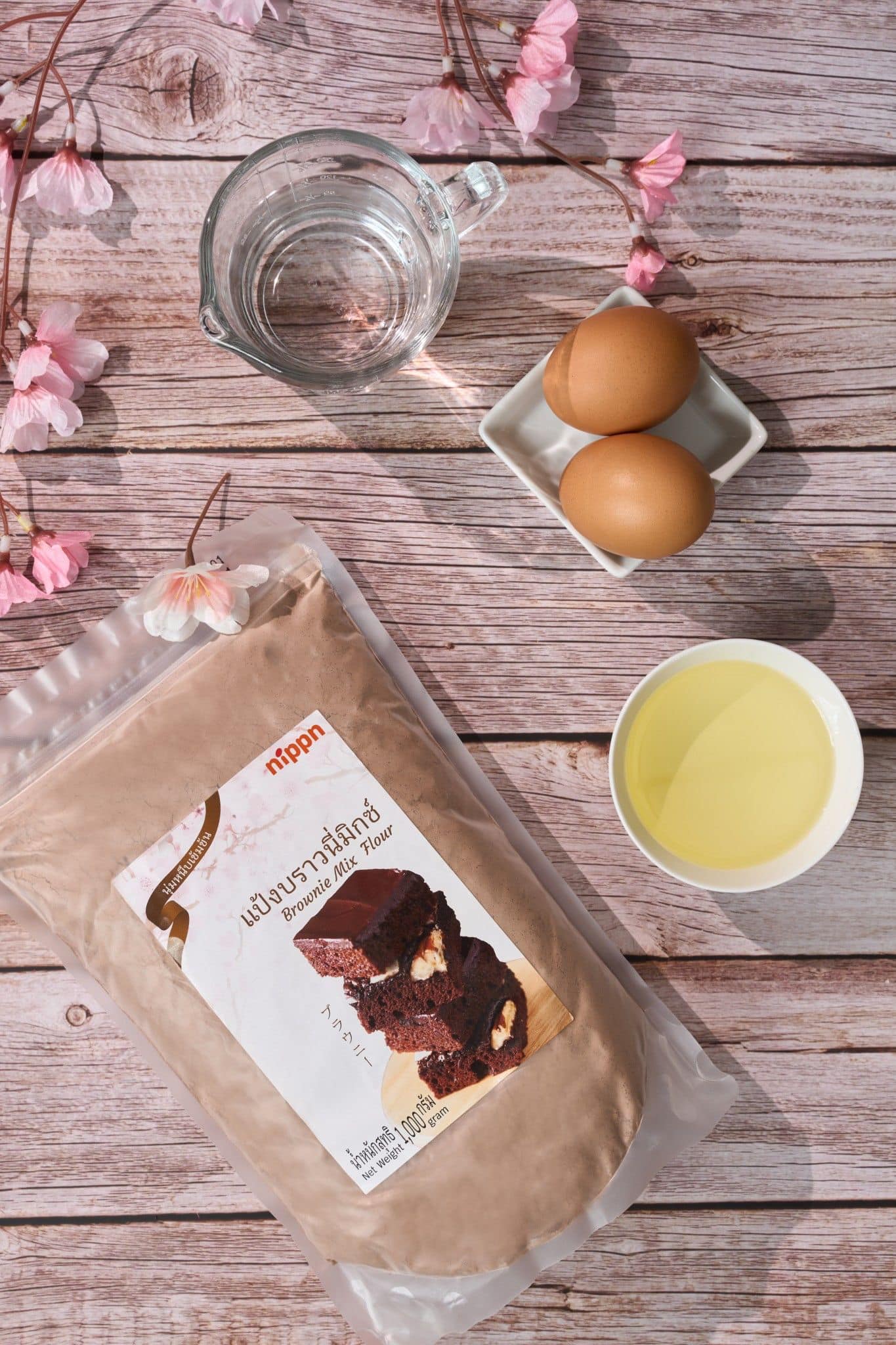 แป้งพรีมิกซ์ญี่ปุ่นสำหรับทำบราวนี่สไตล์ญี่ปุ่น สำเร็จรูป ตรานิปปอน Nippn Brownie Mix 1 kg.(01-5627)