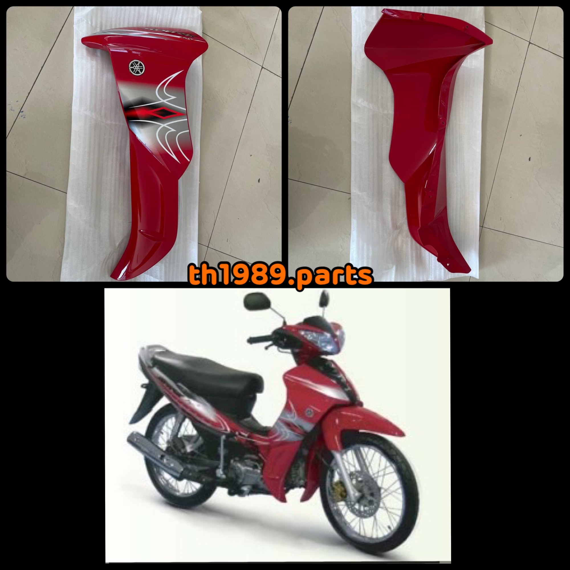 5TN-F8311-00-P2 บังลมข้างซ้ายสีแดง SPARK RX พร้อมชุดสติ๊กเกอร์ อะไหล่แท้YAMAHA