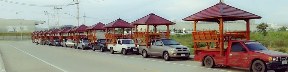 ( รหัส A1 ) ศาลา บาหลี ไม้สัก แบบทาสีด้าน หลังนิว / ขนาด 2.00x2.00x3.00 เมตร