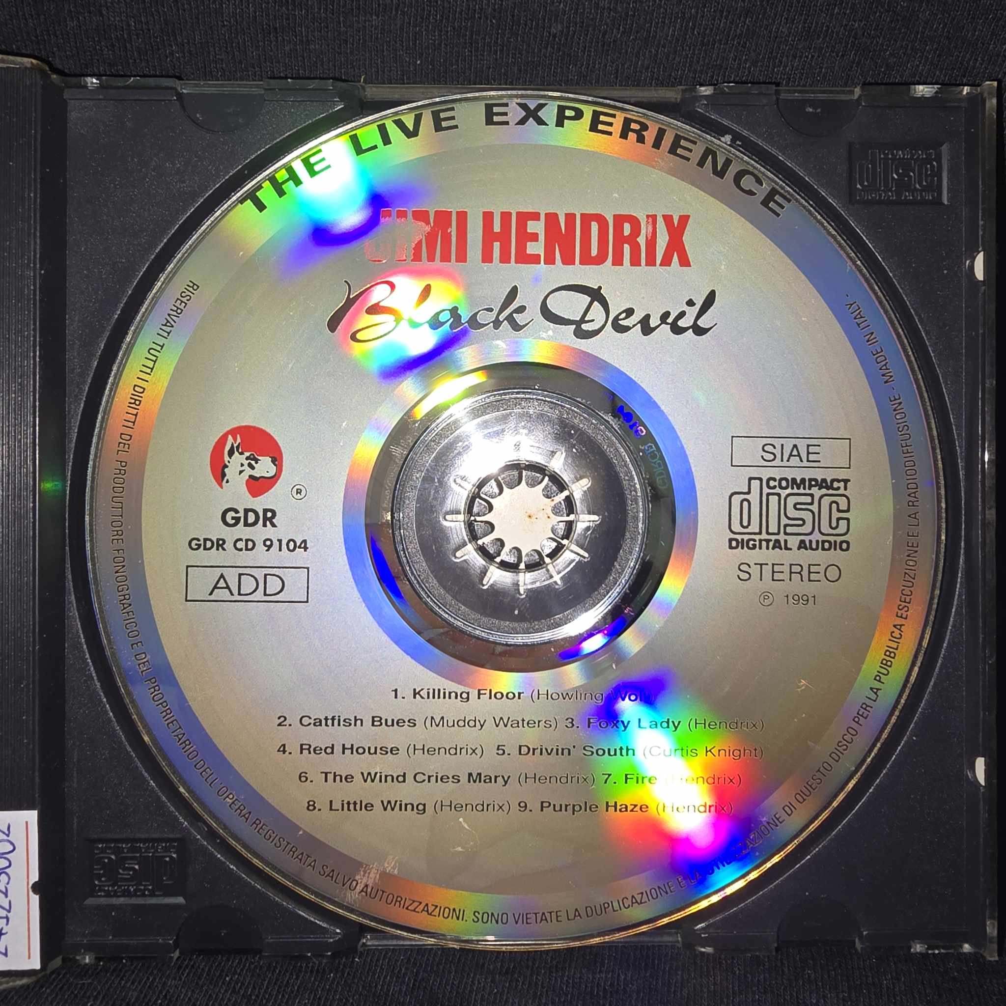 Jimi Hendrix – Black Devil / ITALY / ฝั่งสกรีนมีลอกนิดหน่อย / มีรอยบ้าง