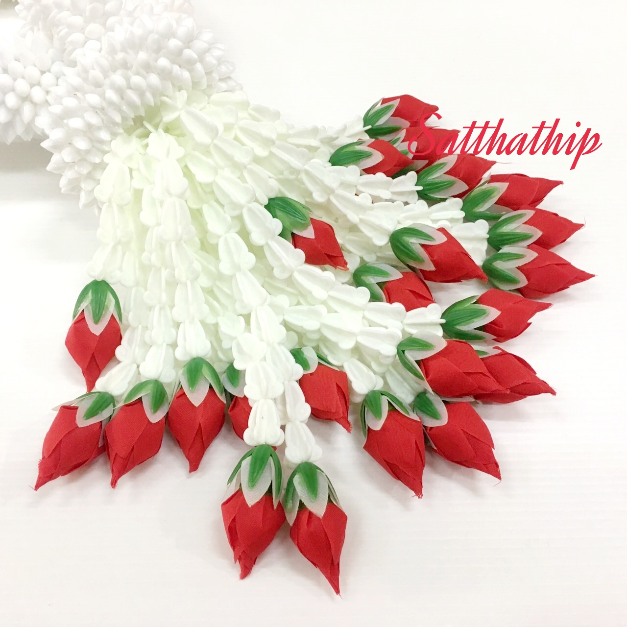 พวงมาลัยดอกพุด - พวงมาลัยดอกพุดประดิษฐ์ - พวงมาลัยประดิษฐ์