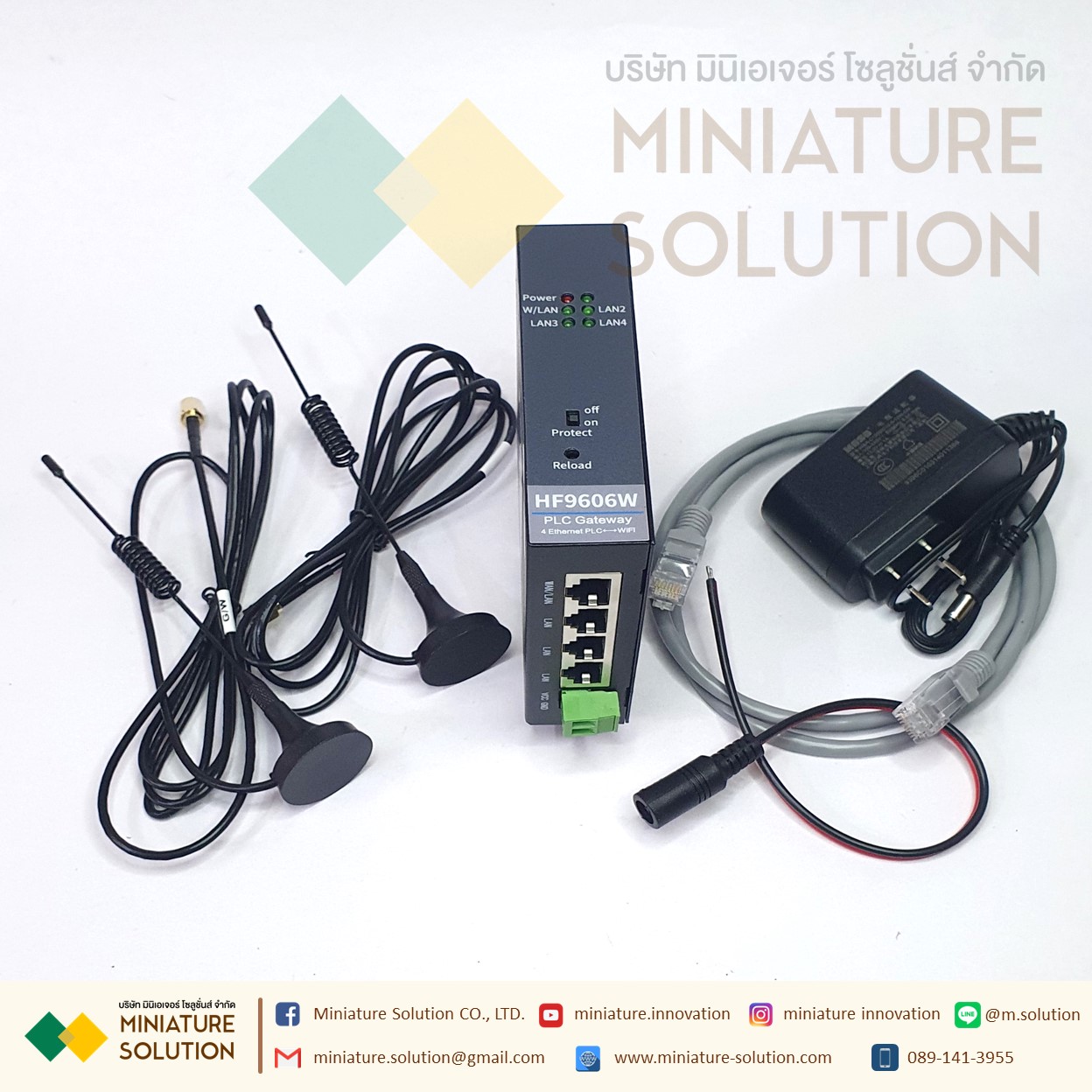 HF IOT HF-9606W PLC Gateway 4Ethernet PLC to WIFI อุปกรณ์แปลงสัญญาณ เกรดอุตสาหกรรม PLC การตรวจสอบระยะไกล (HF-9606W)