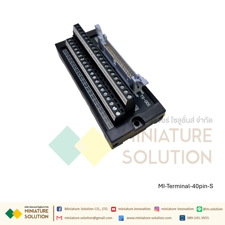 Mitsubishi Q/L/R 40-pin I/O signal PLC terminal block module สาย CONNECTOR ของ PLC การ์ด 32 I/O ได้หลายยี่ห้อ MITSUBISHI, OMRON, PANSONIC, DELTA, KEYENCE 40 PIN (Single terminal block) (screw type) TS-001 TZQBX