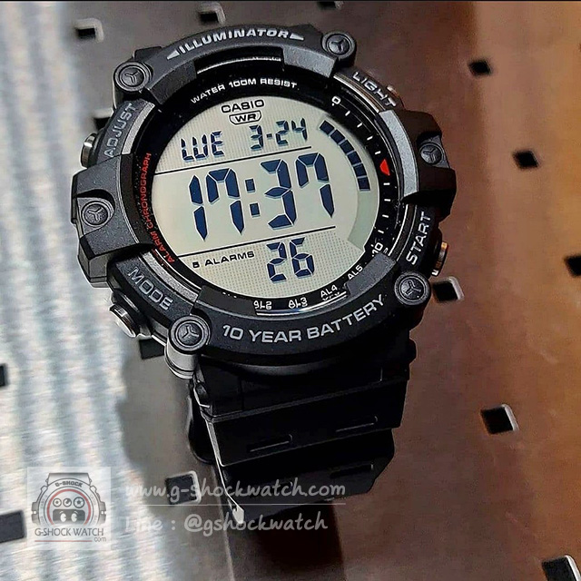 CASIO นาฬิกาข้อมือ นาฬิกากันน้ำ นาฬิกาของแท้ ประกันศูนย์ CMG 1 ปี รุ่น AE-1500WH-1A