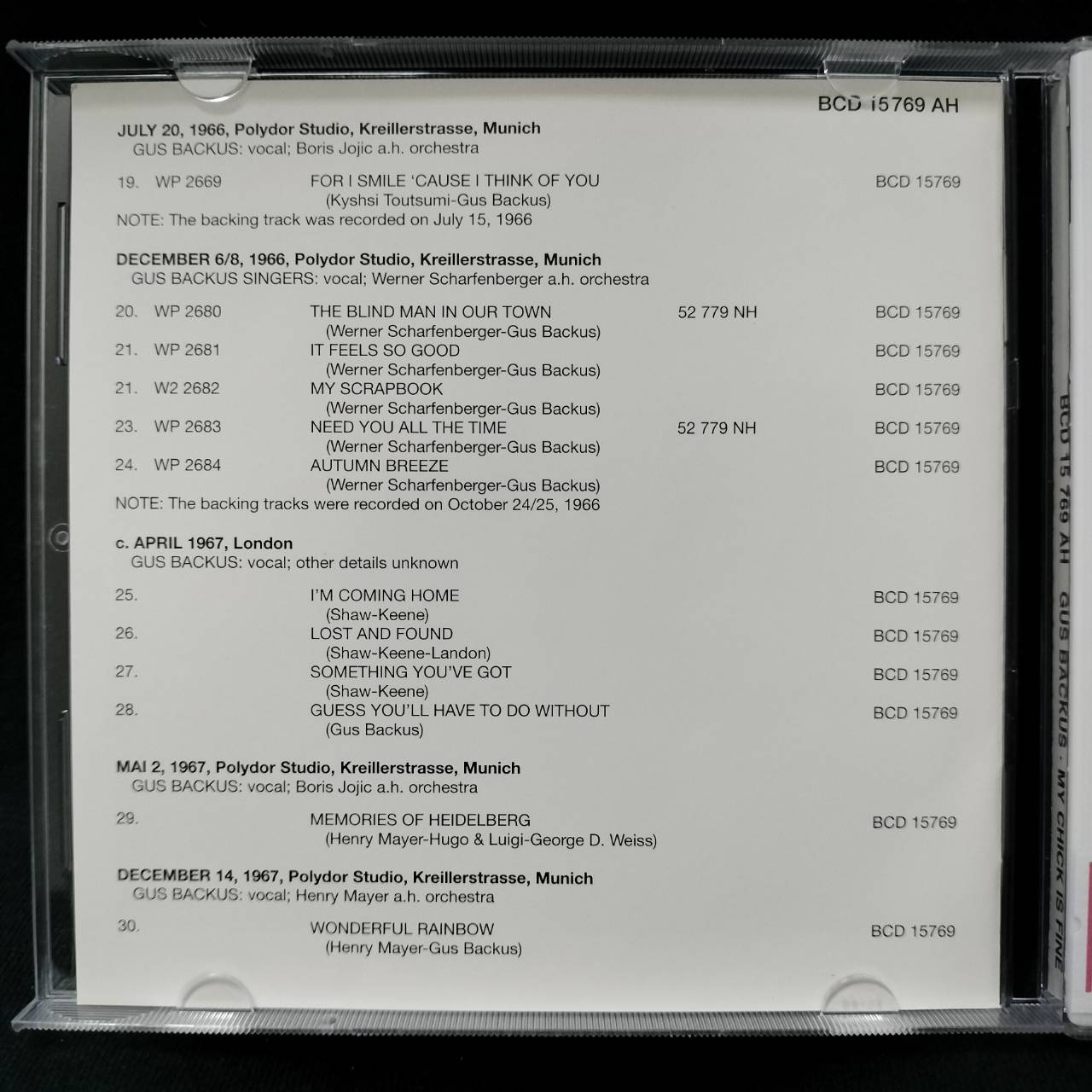 Gus Backus – My Chick Is Fine / GERMANY / แผ่นสวย