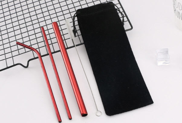 ชุดหลอด+แปรง+ถุงผ้า,ชุดหลอดสแตนเลส