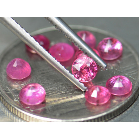 พลอยทับทิม (Ruby) 2.50 กะรัต 10 ชิ้น 3.5 มิล