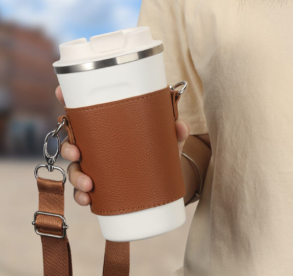 ปลอกสวมแก้วกาแฟ,ปลอกPUสวมแก้วน้ำ,สกรีนโลโก้,ปั๊มโลโก้,ไม่รวมแก้วน้ำ