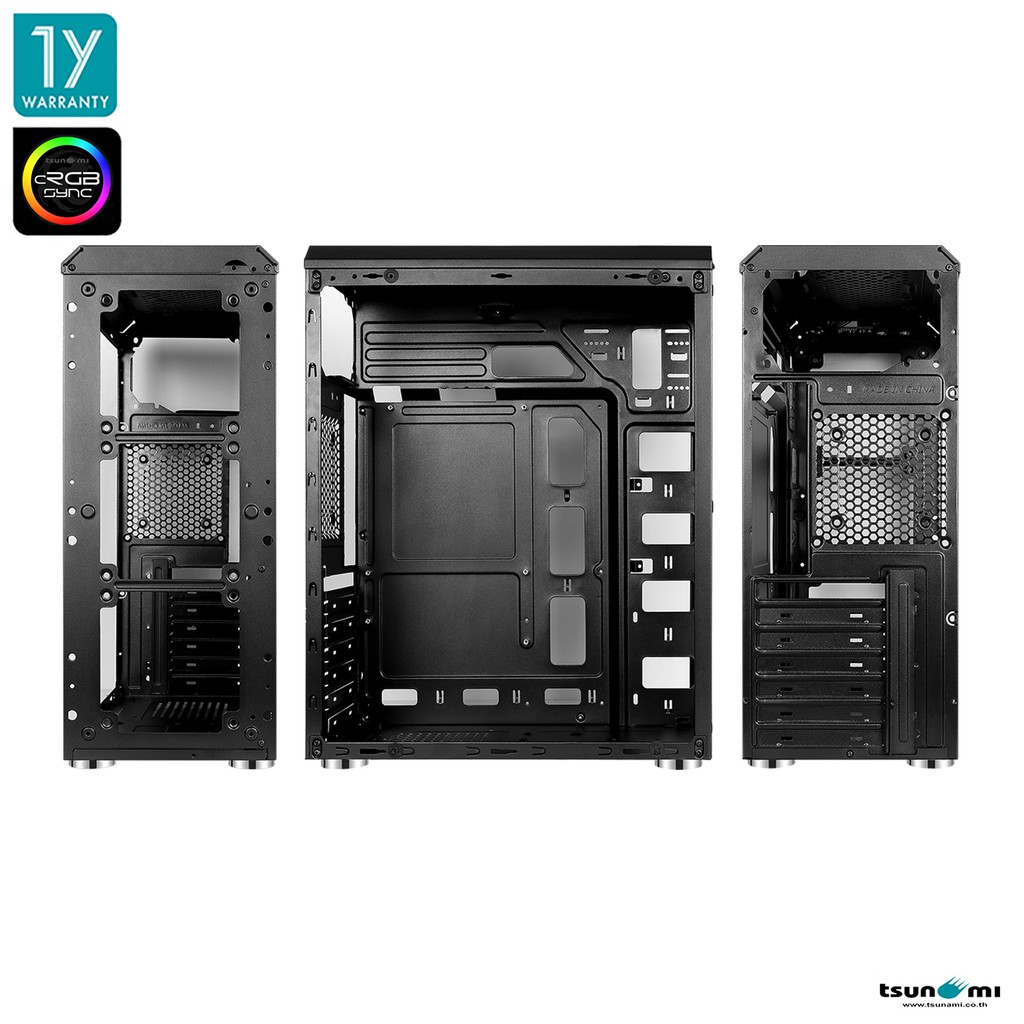 TSUNAMI GALAXY G15 ABLAZE TG ATX CASE BLACK FANx4