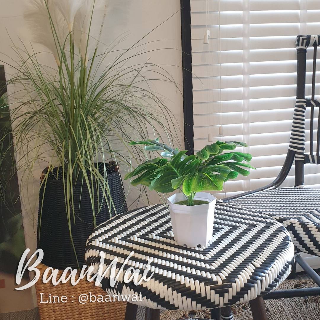 ตะกร้าใส่ต้นไม้ ตะกร้าหวายทรงกลม