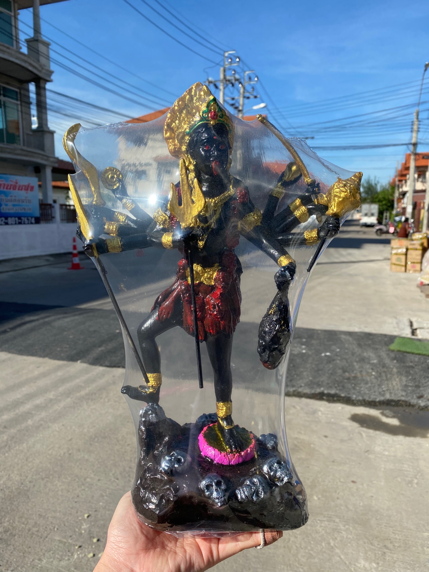 พระเเม่กาลี ปางปราบมาร สูง15นิ้ว กว้าง 9 นิ้ว