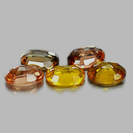 พลอยเพทายกัมพูชา (Zircon) 4 กะรัต 5 ชิ้น