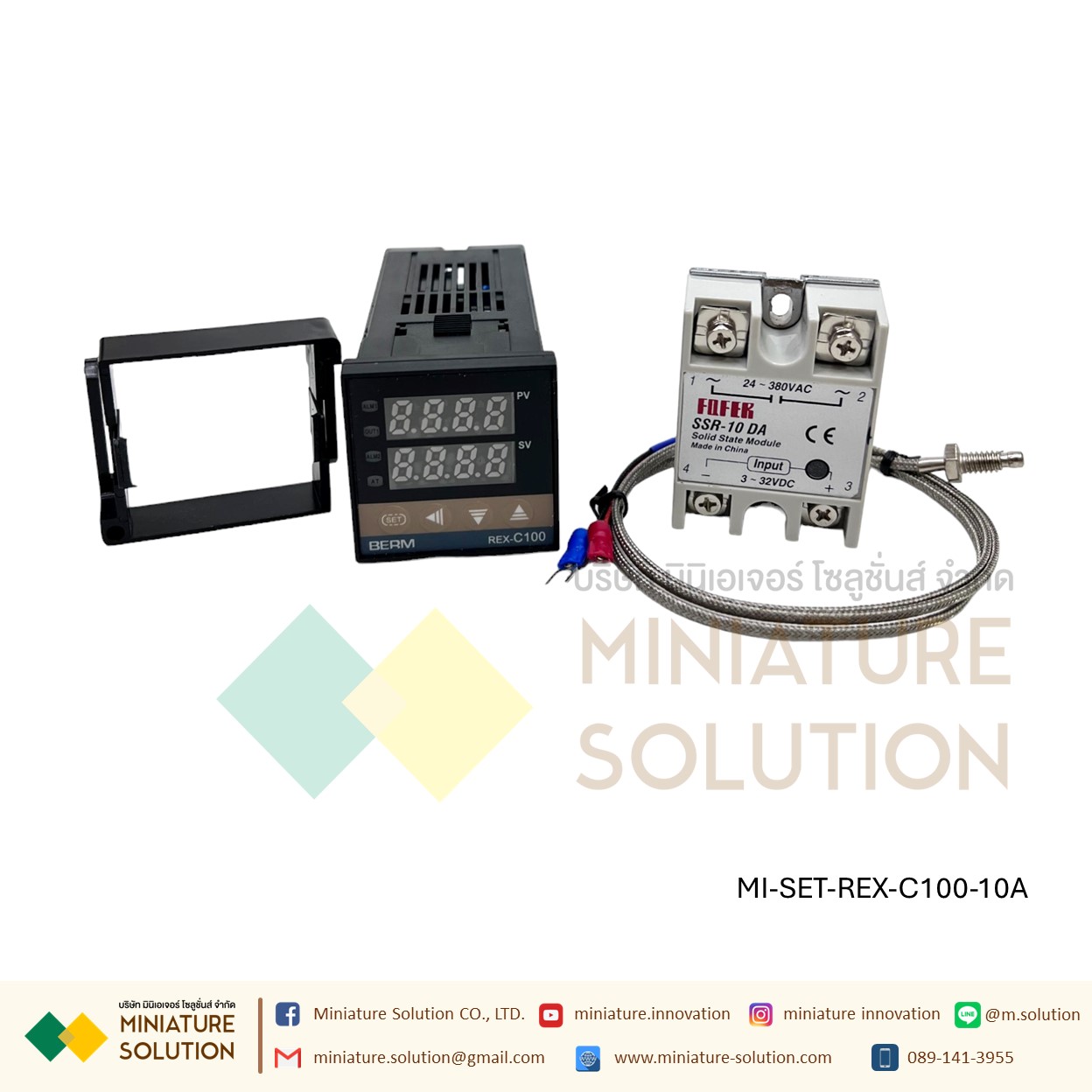 REX-C100FK05-V*DA เครื่องควบคุมอุณหภูมิดิจิทัล LED SSRเอาท์พุทเทอร์โมคัปเปิลชนิด K(Thermostat+thermocouple+SSR)