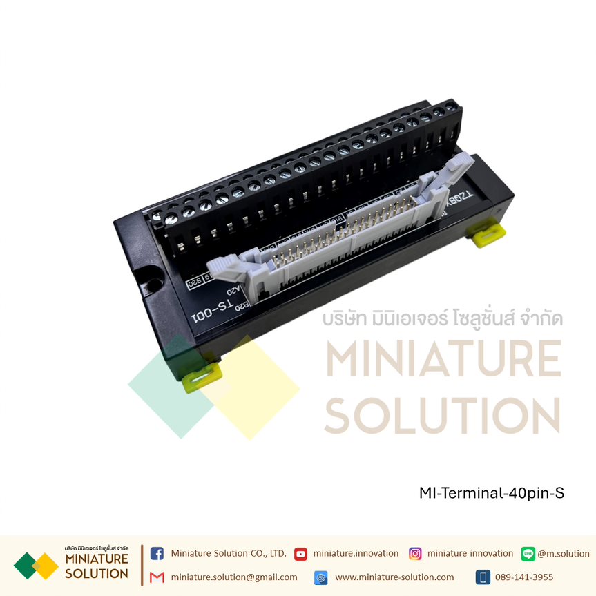 Mitsubishi Q/L/R 40-pin I/O signal PLC terminal block module สาย CONNECTOR ของ PLC การ์ด 32 I/O ได้หลายยี่ห้อ MITSUBISHI, OMRON, PANSONIC, DELTA, KEYENCE 40 PIN (Single terminal block) (screw type) TS-001 TZQBX